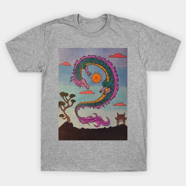 Wind Dragon T-Shirt by Loose Tangent Arts